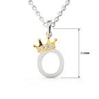 Arias by Lara Dutta Elegant Crowned Alphabet O Diamond Pendant
