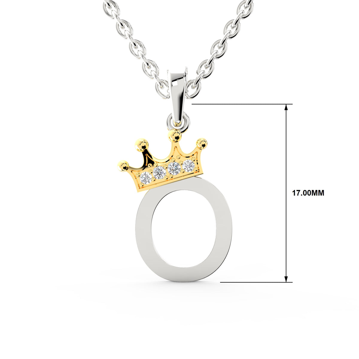 Arias by Lara Dutta Elegant Crowned Alphabet O Diamond Pendant