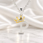 Arias by Lara Dutta Elegant Crowned Alphabet P Diamond Pendant