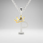 Arias by Lara Dutta Elegant Crowned Alphabet P Diamond Pendant