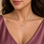 Arias by Lara Dutta Elegant Crowned Alphabet P Diamond Pendant