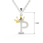 Arias by Lara Dutta Elegant Crowned Alphabet P Diamond Pendant
