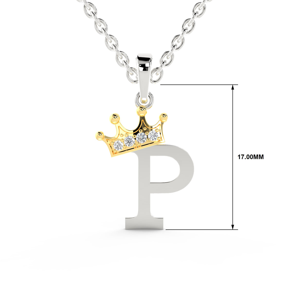 Arias by Lara Dutta Elegant Crowned Alphabet P Diamond Pendant