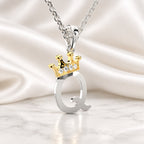 Arias by Lara Dutta Elegant Crowned Alphabet Q Diamond Pendant