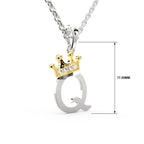 Arias by Lara Dutta Elegant Crowned Alphabet Q Diamond Pendant