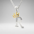 Arias by Lara Dutta Elegant Crowned Alphabet R Diamond Pendant