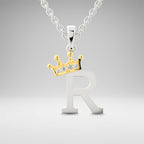 Arias by Lara Dutta Elegant Crowned Alphabet R Diamond Pendant