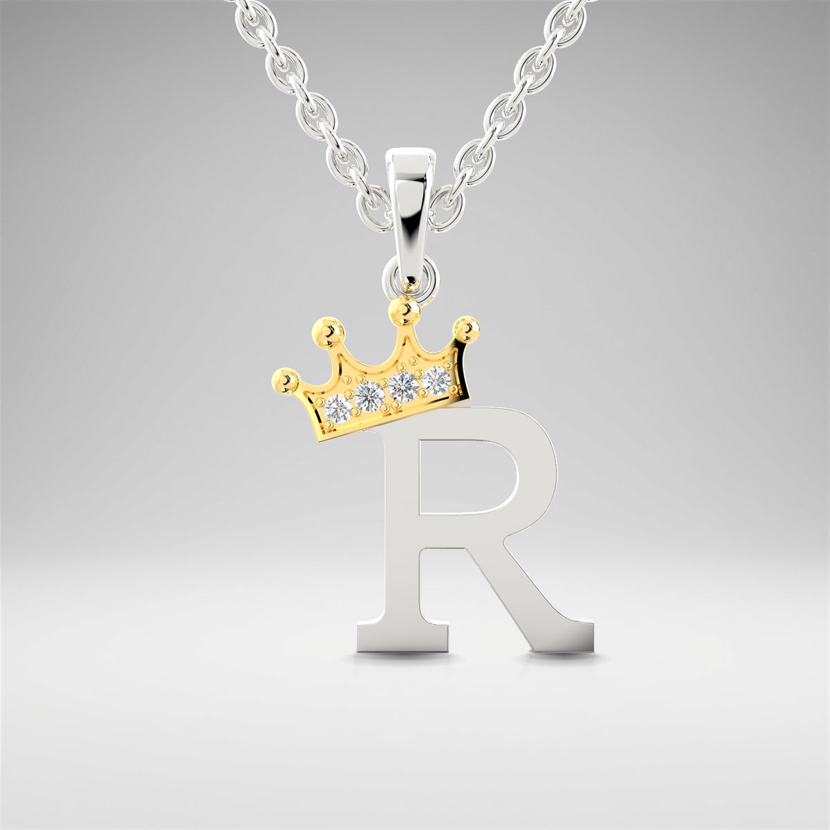 Arias by Lara Dutta Elegant Crowned Alphabet R Diamond Pendant