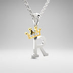Arias by Lara Dutta Elegant Crowned Alphabet R Diamond Pendant