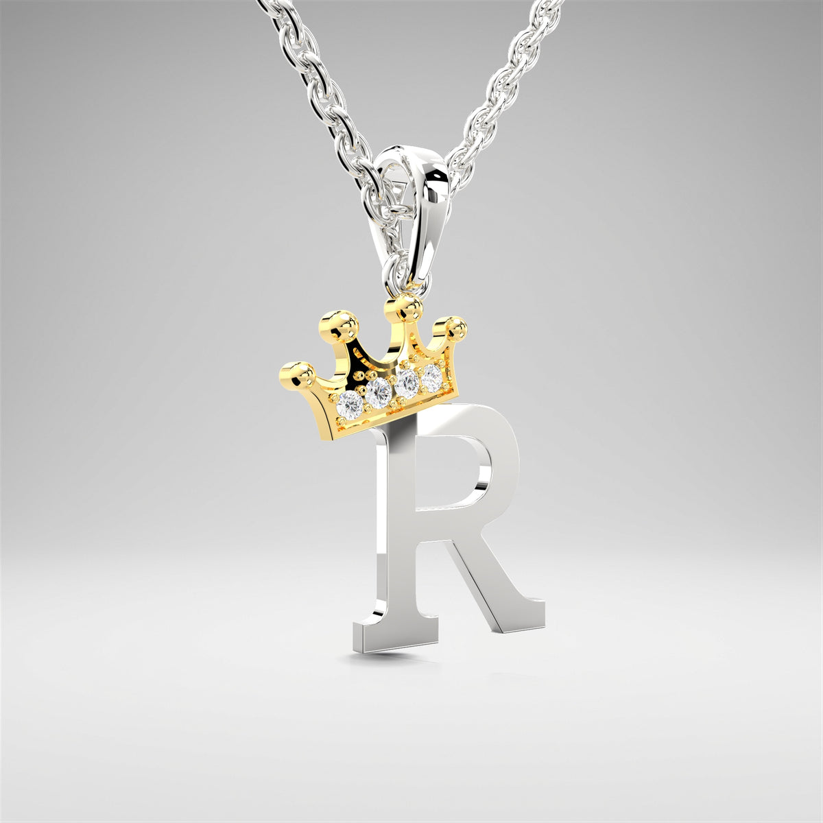 Arias by Lara Dutta Elegant Crowned Alphabet R Diamond Pendant