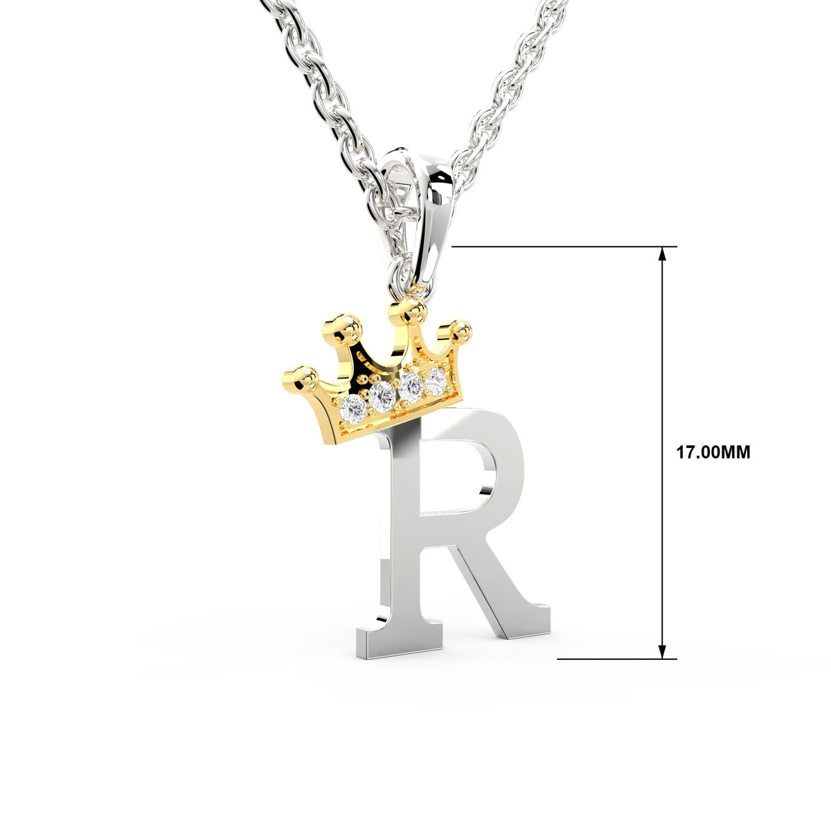 Arias by Lara Dutta Elegant Crowned Alphabet R Diamond Pendant