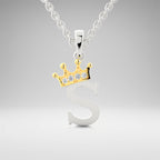 Arias by Lara Dutta Elegant Crowned Alphabet S Diamond Pendant