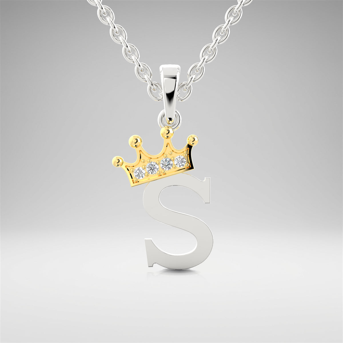 Arias by Lara Dutta Elegant Crowned Alphabet S Diamond Pendant