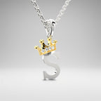 Arias by Lara Dutta Elegant Crowned Alphabet S Diamond Pendant