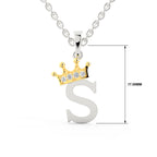 Arias by Lara Dutta Elegant Crowned Alphabet S Diamond Pendant