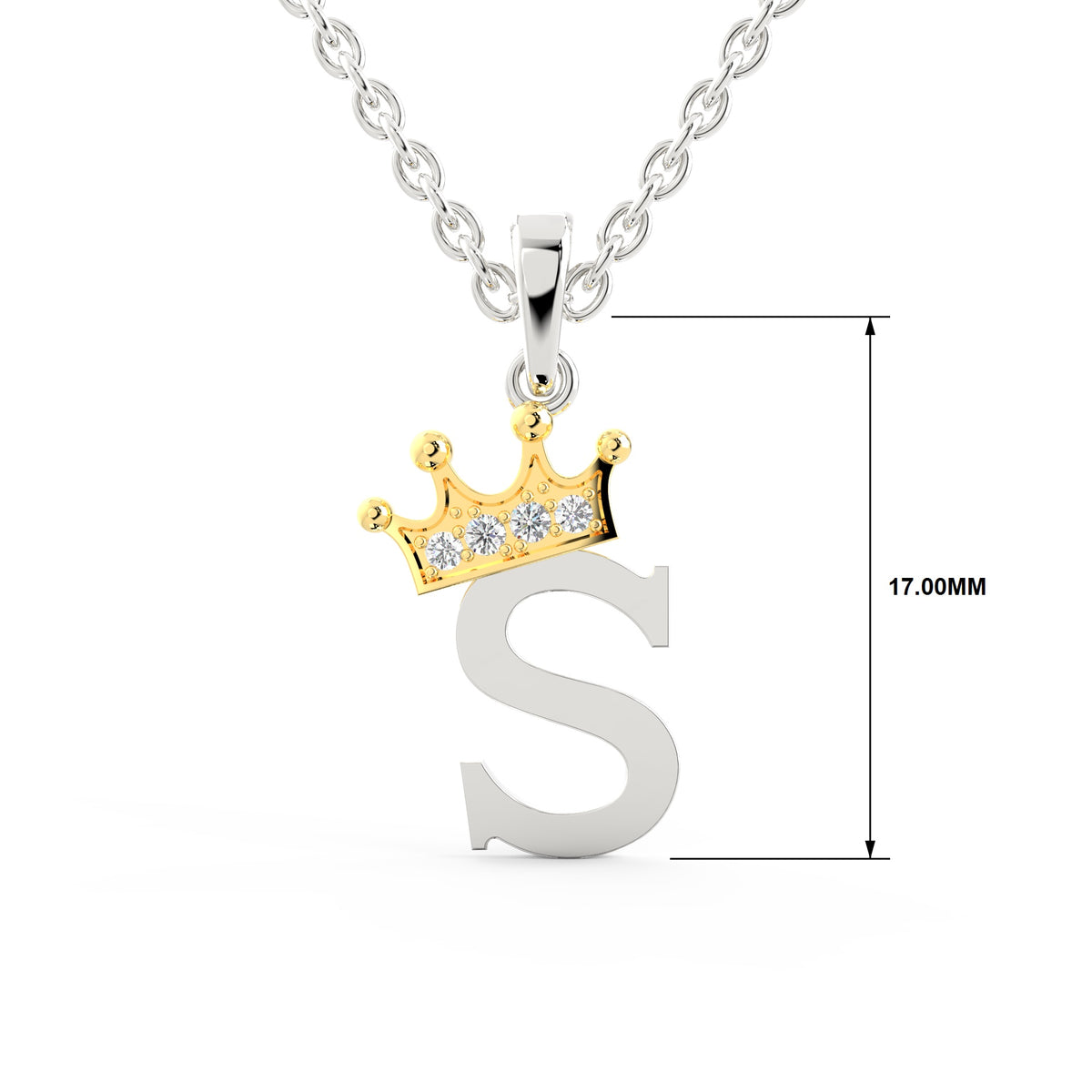 Arias by Lara Dutta Elegant Crowned Alphabet S Diamond Pendant