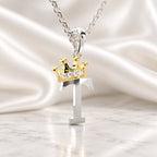 Arias by Lara Dutta Elegant Crowned Alphabet T Diamond Pendant