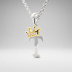 Arias by Lara Dutta Elegant Crowned Alphabet T Diamond Pendant