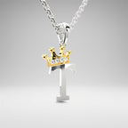 Arias by Lara Dutta Elegant Crowned Alphabet T Diamond Pendant