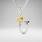 Arias by Lara Dutta Elegant Crowned Alphabet U Diamond Pendant