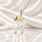 Arias by Lara Dutta Elegant Crowned Alphabet W Diamond Pendant