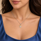 Arias by Lara Dutta Elegant Crowned Alphabet W Diamond Pendant