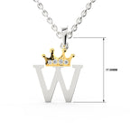 Arias by Lara Dutta Elegant Crowned Alphabet W Diamond Pendant