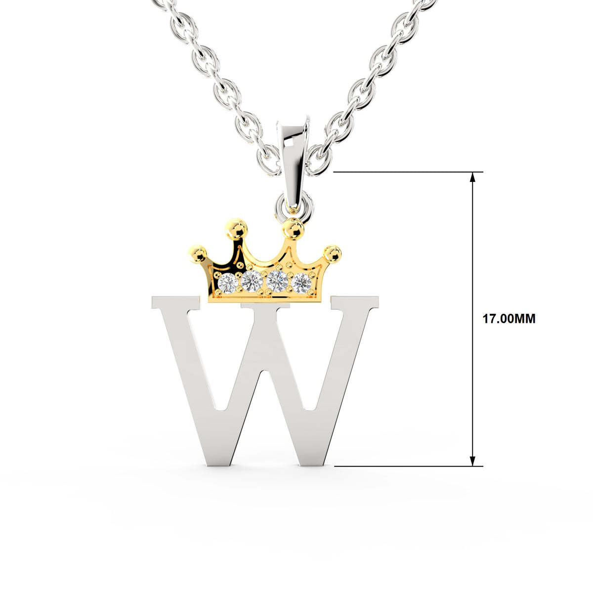 Arias by Lara Dutta Elegant Crowned Alphabet W Diamond Pendant
