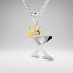 Arias by Lara Dutta Elegant Crowned Alphabet X Diamond Pendant