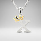 Arias by Lara Dutta Elegant Crowned Alphabet X Diamond Pendant