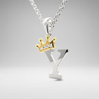 Arias by Lara Dutta Elegant Crowned Alphabet Y Diamond Pendant