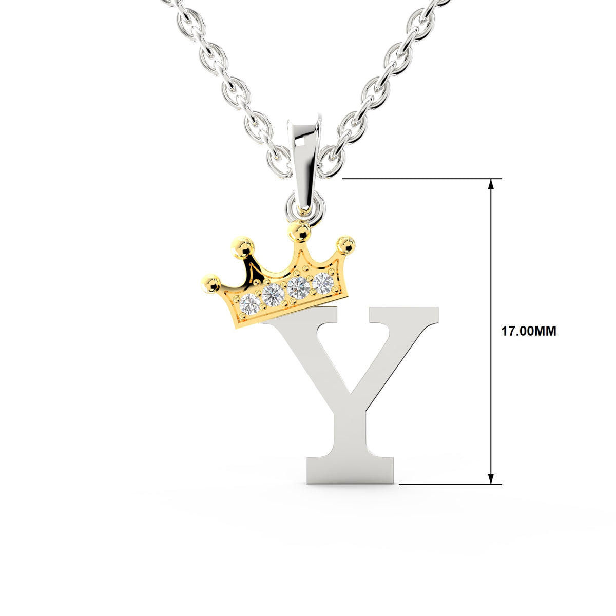 Arias by Lara Dutta Elegant Crowned Alphabet Y Diamond Pendant