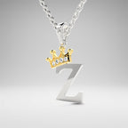 Arias by Lara Dutta Elegant Crowned Alphabet Z Diamond Pendant