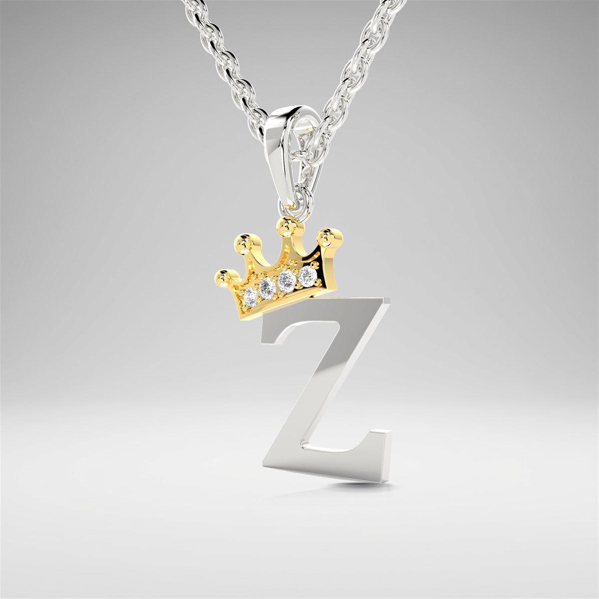 Arias by Lara Dutta Elegant Crowned Alphabet Z Diamond Pendant
