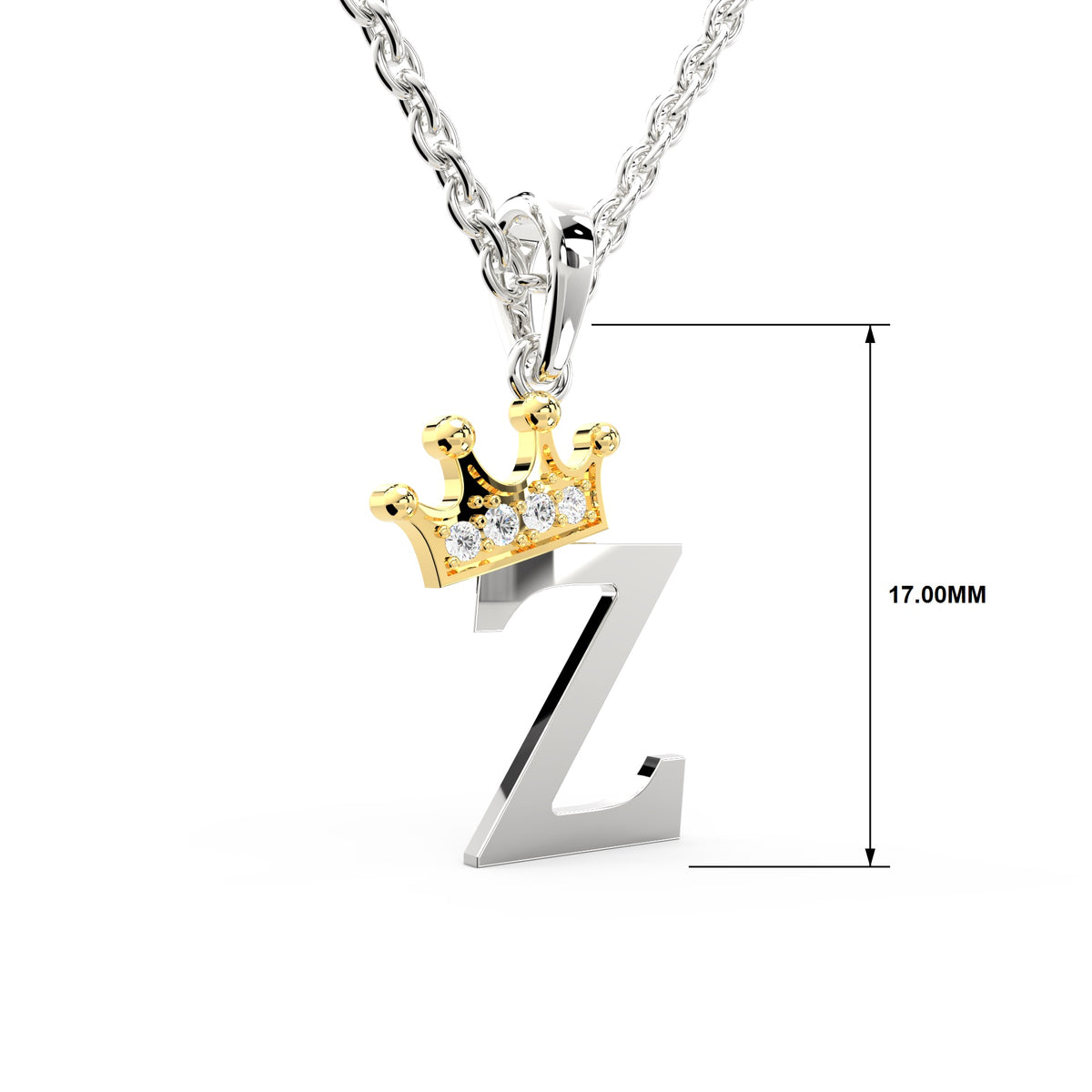 Arias by Lara Dutta Elegant Crowned Alphabet Z Diamond Pendant