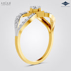 Arias by Lara Dutta Diamond Rhombus Frame Swirl Ring