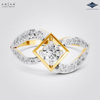 Arias by Lara Dutta Diamond Rhombus Frame Swirl Ring
