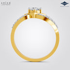 Arias by Lara Dutta Diamond Rhombus Frame Swirl Ring