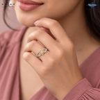 Arias by Lara Dutta Diamond Rhombus Frame Swirl Ring
