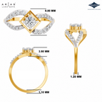 Arias by Lara Dutta Diamond Rhombus Frame Swirl Ring