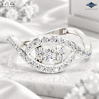 Arias by Lara Dutta Curved Wave Diamond Eye Ring
