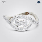 Arias by Lara Dutta Curved Wave Diamond Eye Ring