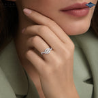 Arias by Lara Dutta Curved Wave Diamond Eye Ring