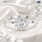 Arias by Lara Dutta Floral Starburst Halo Diamond Ring