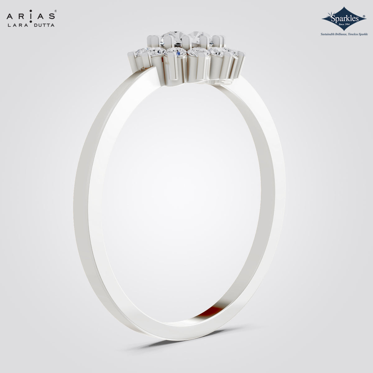 Arias by Lara Dutta Floral Starburst Halo Diamond Ring