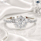 Arias by Lara Dutta Scalloped Floral Chevron Diamond Ring