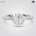 Arias by Lara Dutta Scalloped Floral Chevron Diamond Ring