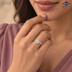 Arias by Lara Dutta Scalloped Floral Chevron Diamond Ring