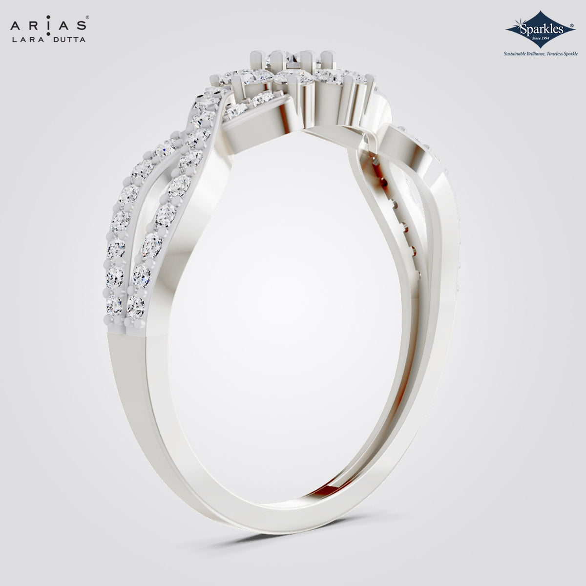 Arias by Lara Dutta Vintage-Inspired Starburst Diamond Cluster Ring