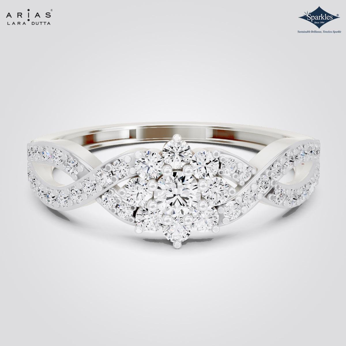 Arias by Lara Dutta Vintage-Inspired Starburst Diamond Cluster Ring